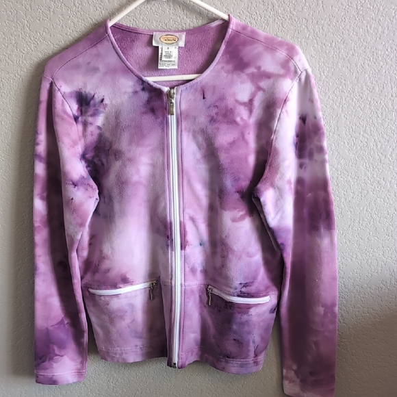 Talbots Jackets & Blazers - Talbots Purple Lavender Tie-Dye Athleisure Full Zip Jacket Size Small